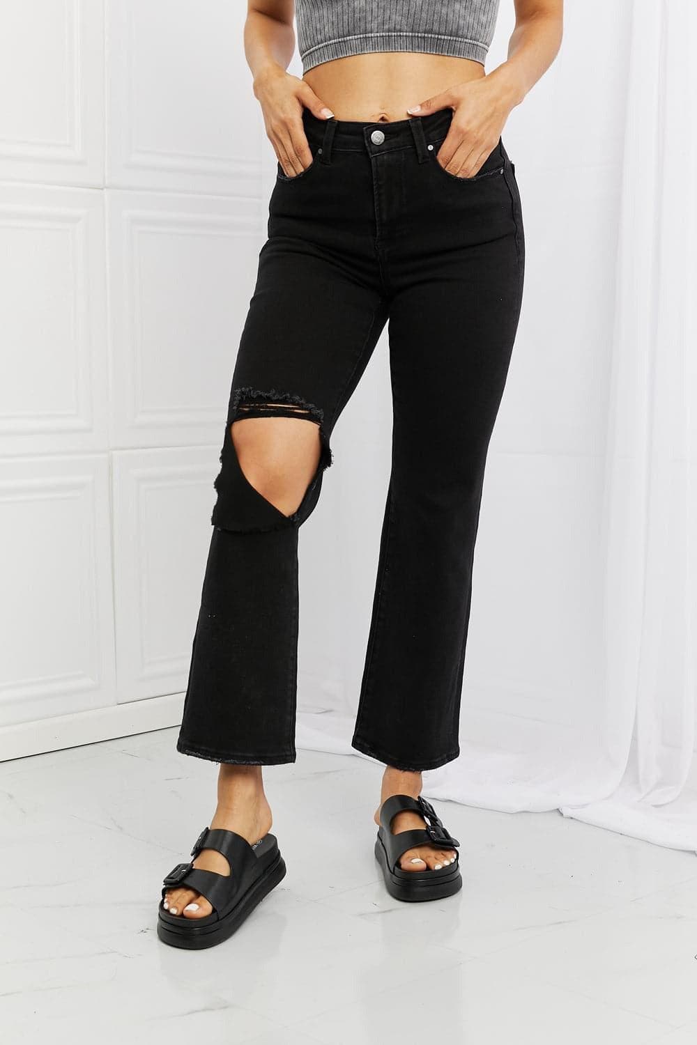 RISEN Full Size Yasmin Relaxed Distressed Jeans - SwagglyLife Home & Fashion