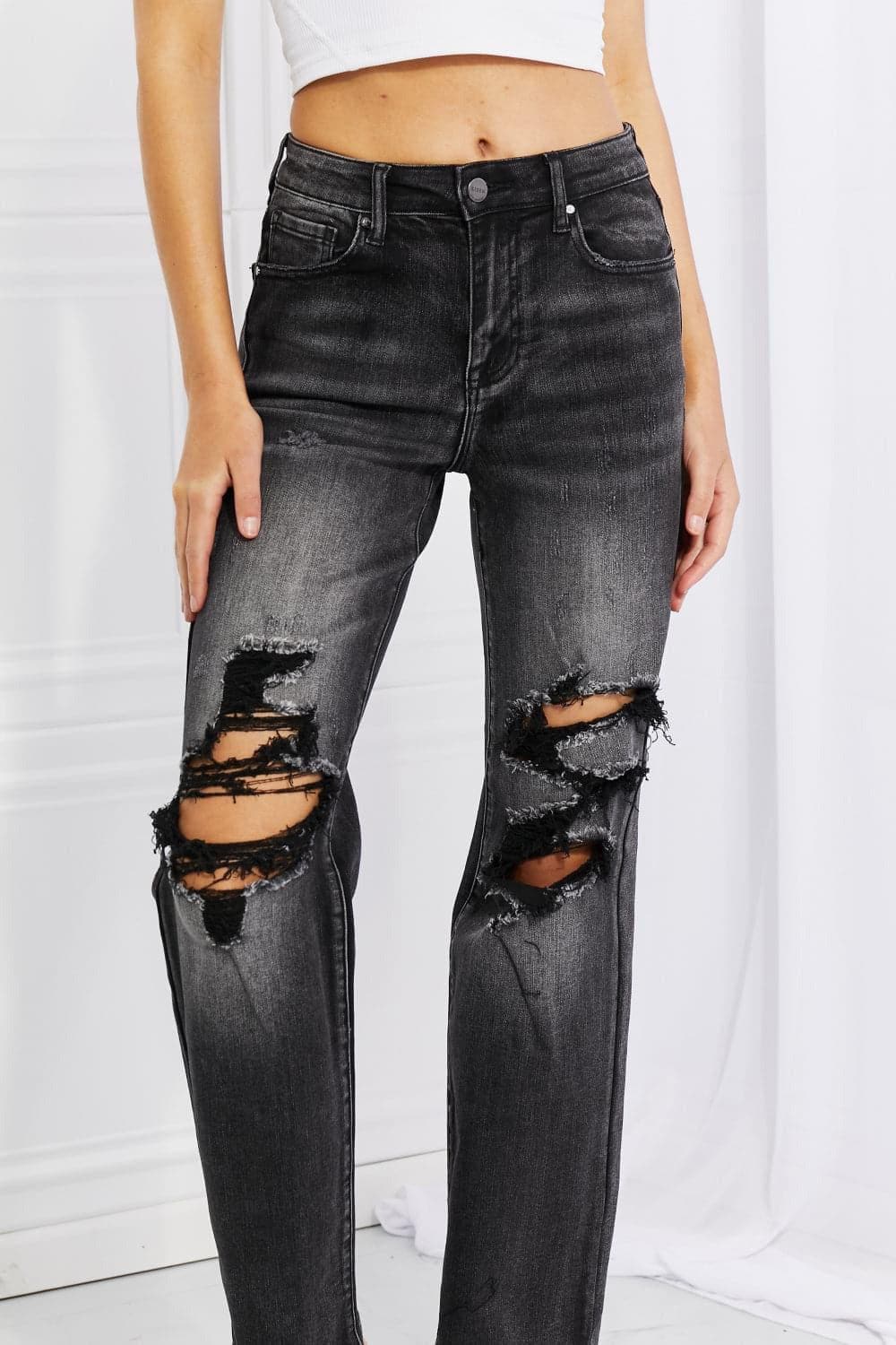 RISEN Lois Distressed Loose Fit Jeans - SwagglyLife Home & Fashion