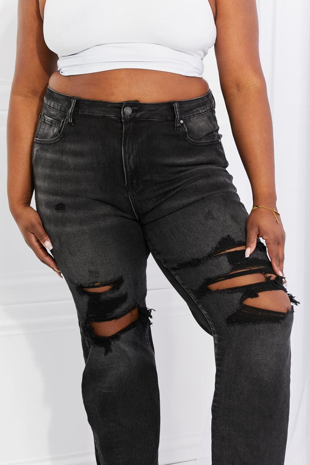 RISEN Lois Distressed Loose Fit Jeans - SwagglyLife Home & Fashion