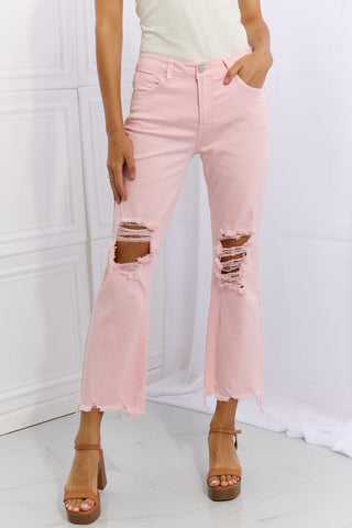 RISEN Miley Full Size Distressed Ankle Flare Jeans - SwagglyLife Home & Fashion