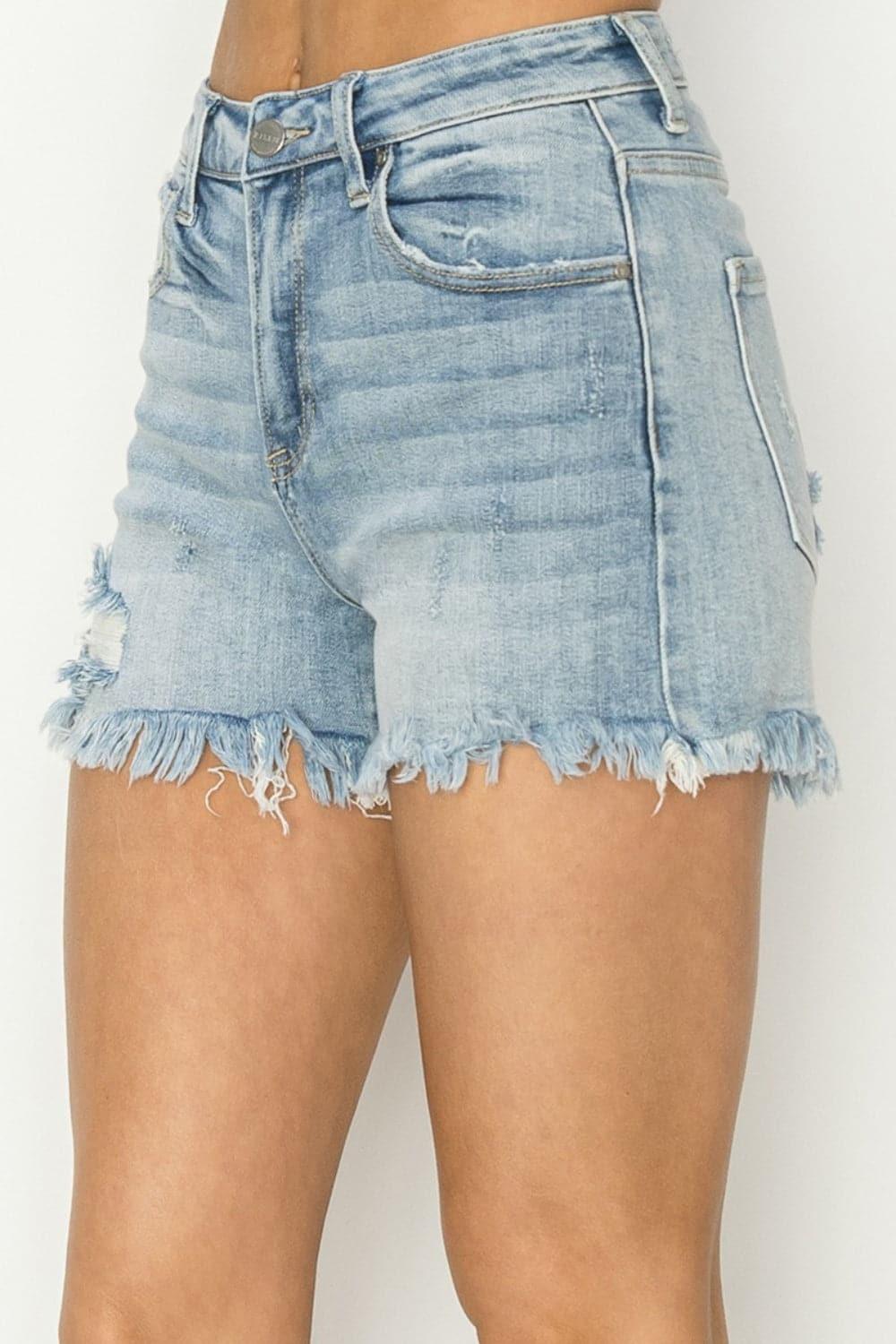 RISEN Raw Hem Denim Shorts - SwagglyLife Home & Fashion