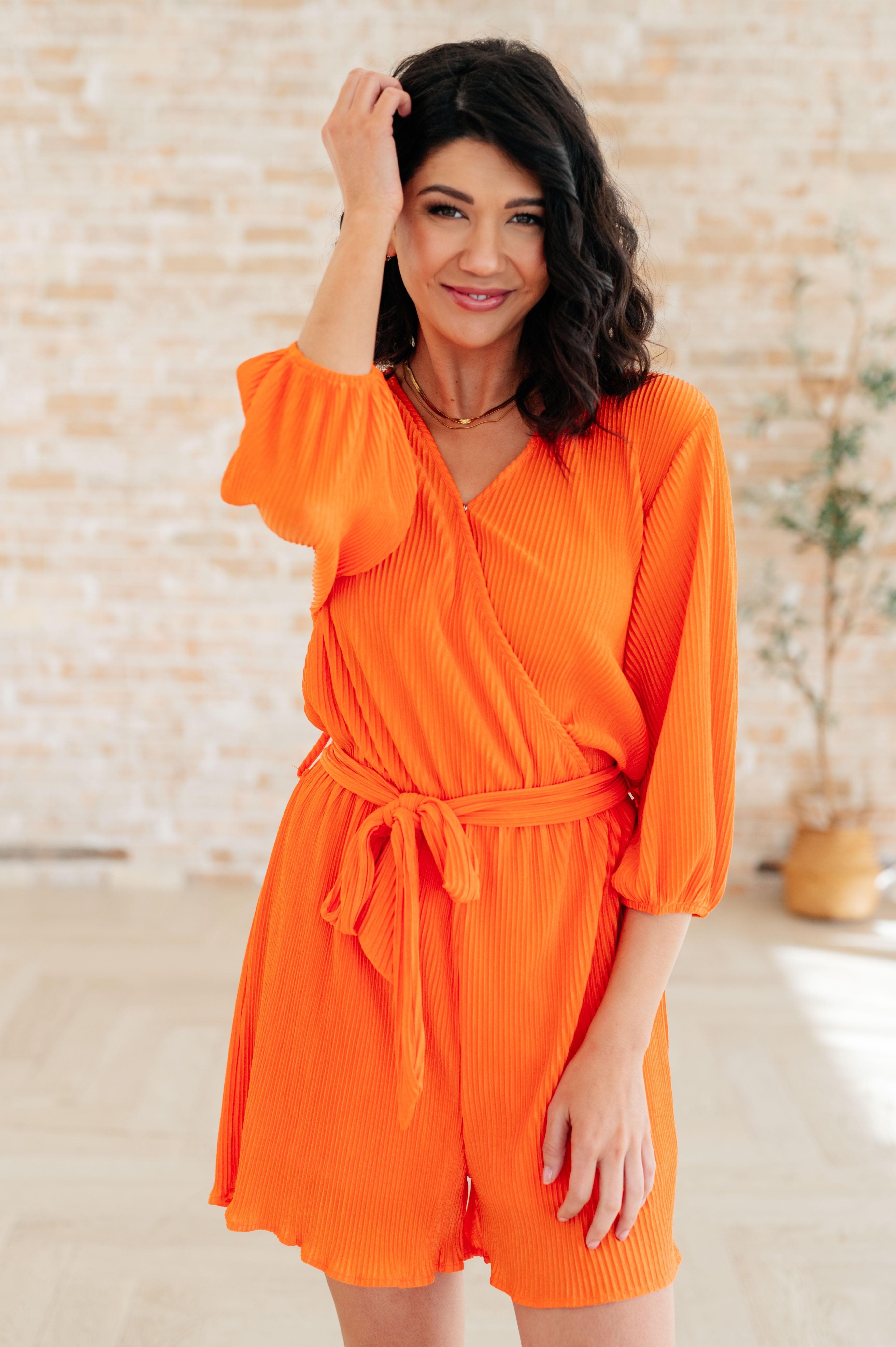Roll With me Romper in Tangerine - SwagglyLife Home & Fashion