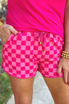 Roxie Drawstring Checkered Shorts with Pockets - SwagglyLife Home & Fashion