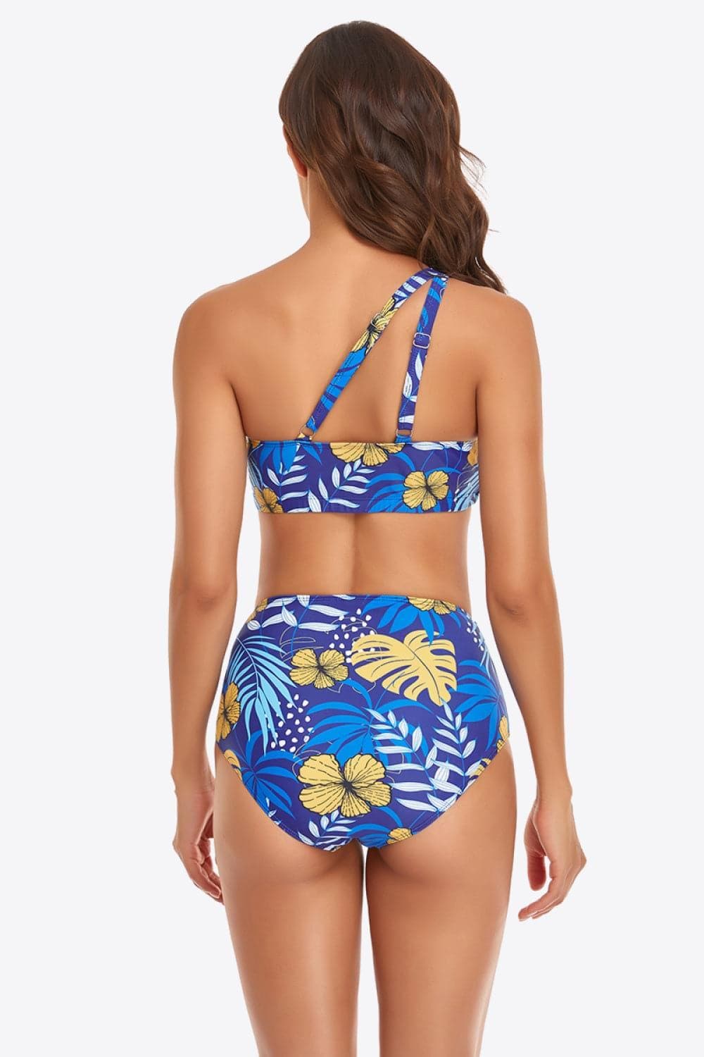 Ruffled One-Shoulder Buckled Bikini Set - SwagglyLife Home & Fashion