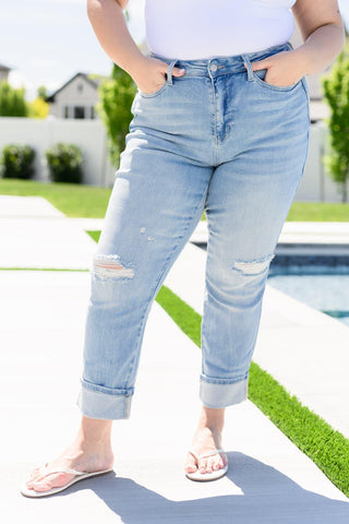 Sam Mid Rise Star Pocket Boyfriend Jeans - SwagglyLife Home & Fashion