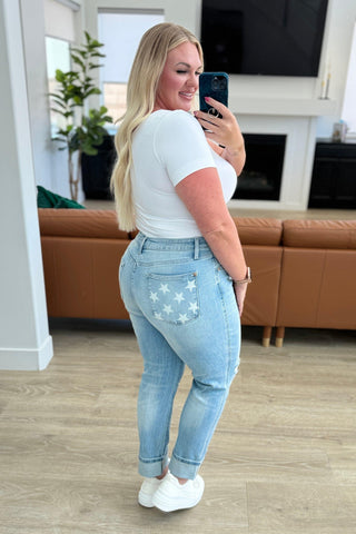 Sam Mid Rise Star Pocket Boyfriend Jeans - SwagglyLife Home & Fashion