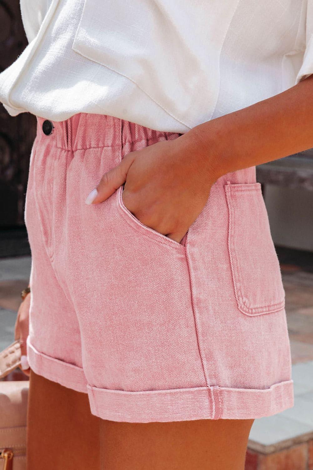 Sam Paperbag Waist Denim Shorts - SwagglyLife Home & Fashion