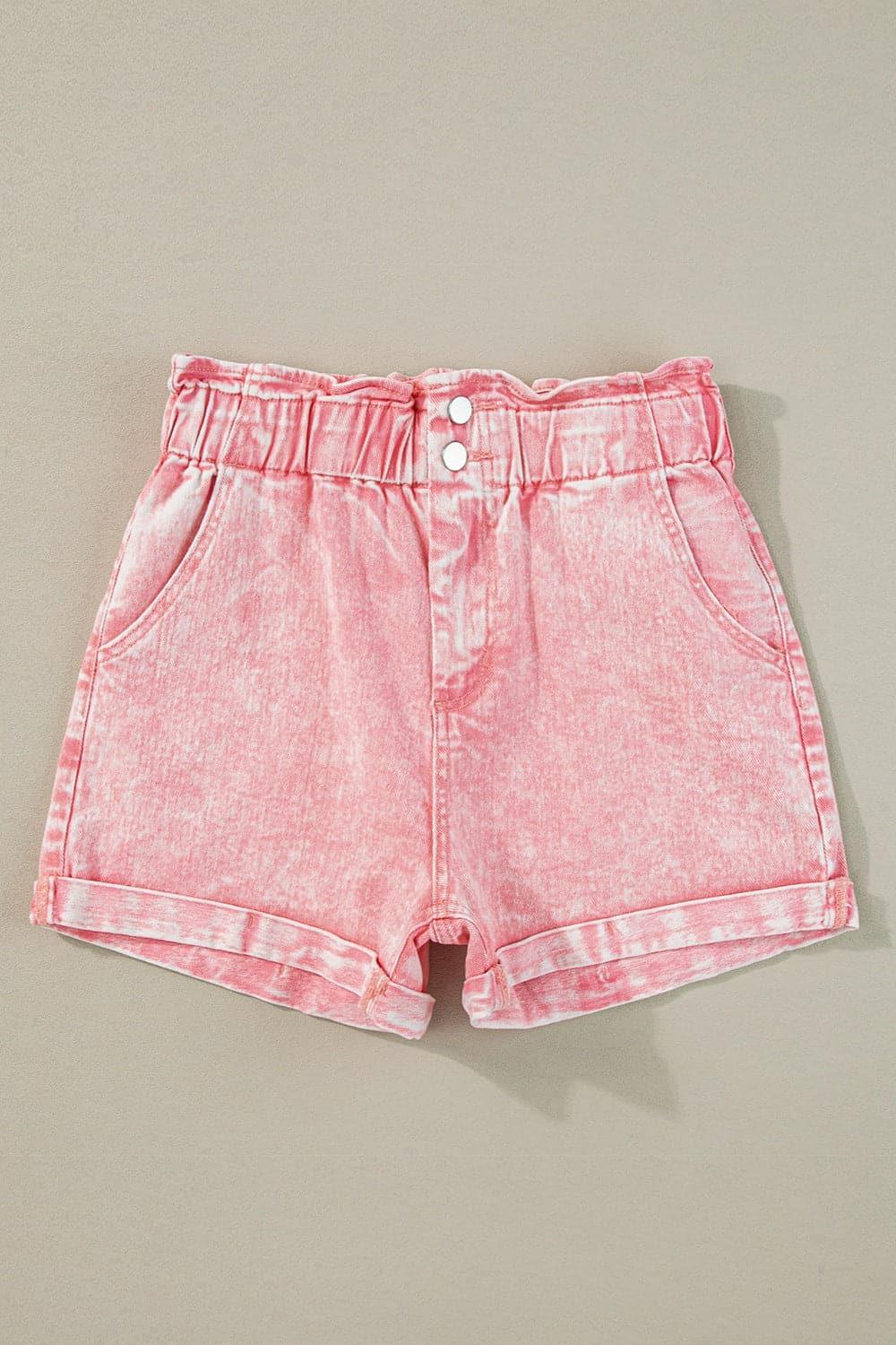 Sam Paperbag Waist Denim Shorts - SwagglyLife Home & Fashion