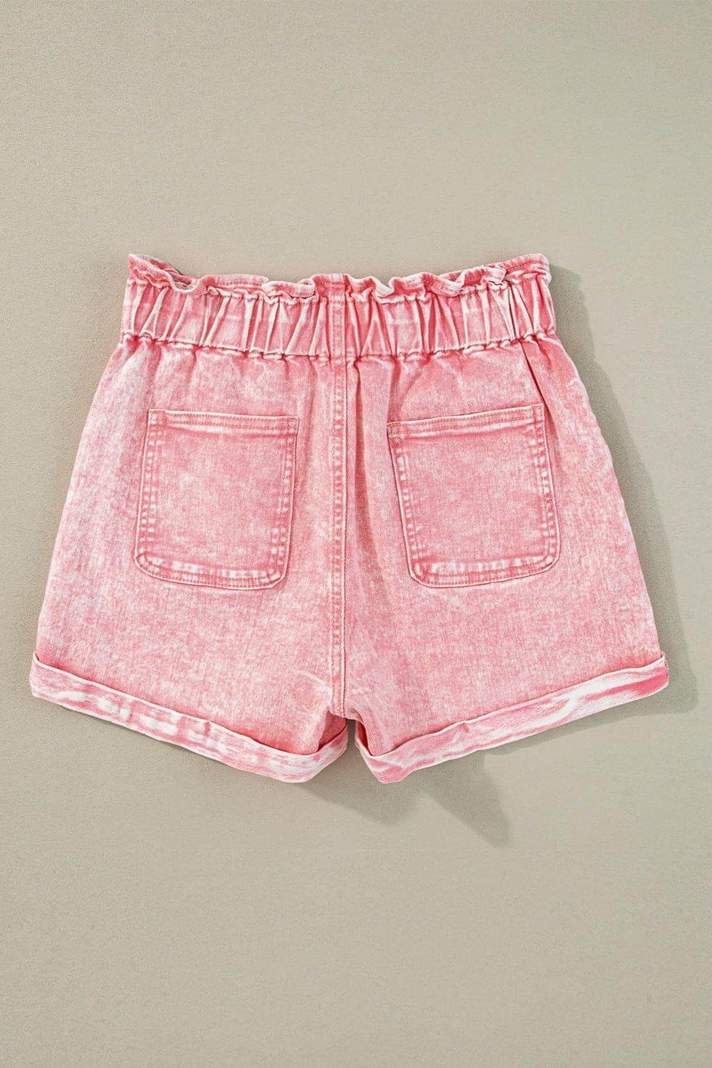 Sam Paperbag Waist Denim Shorts - SwagglyLife Home & Fashion