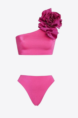 Shoulder Detail Two-Piece Swim Set - SwagglyLife Home & Fashion