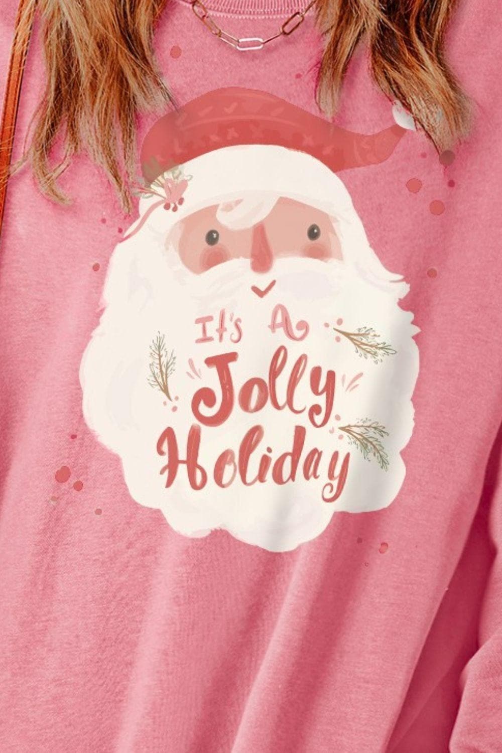 Santa Claus Graphic Round Neck Slit Sweatshirt - SwagglyLife Home & Fashion