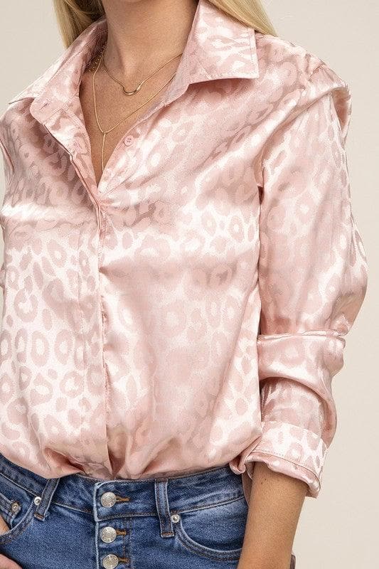 Satin Long Sleeve Blouse - SwagglyLife Home & Fashion