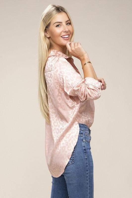 Satin Long Sleeve Blouse - SwagglyLife Home & Fashion