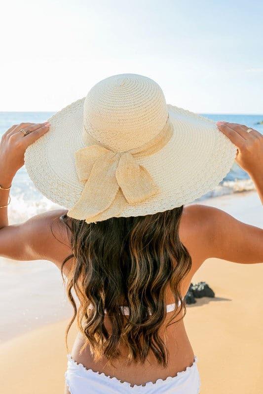 Scallop Edge Bow Accent Sunhat - SwagglyLife Home & Fashion