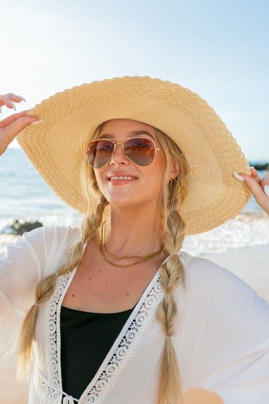 Scallop Edge Bow Accent Sunhat - SwagglyLife Home & Fashion