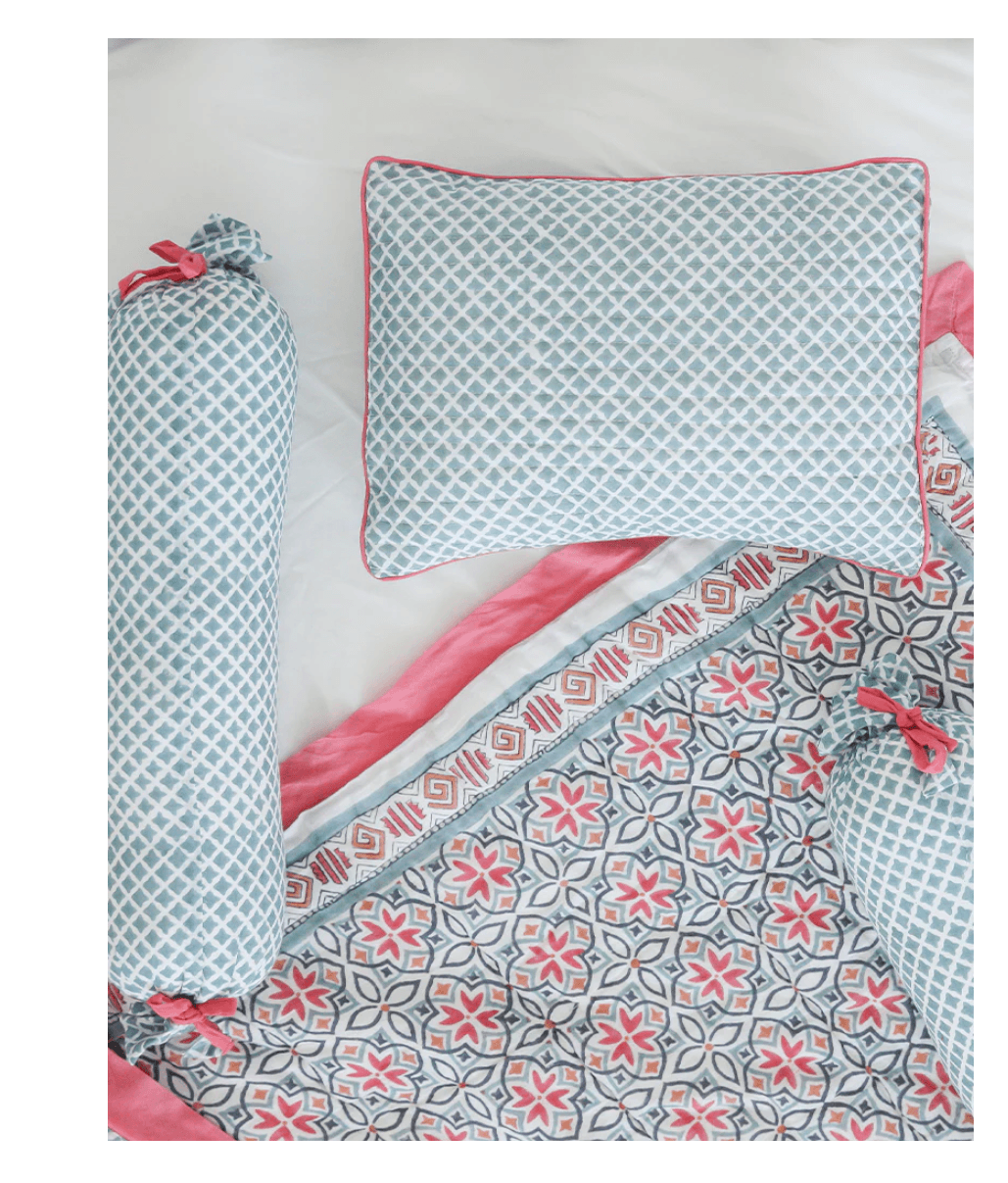 Seminyak Pink Cotton Quilt - SwagglyLife Home & Fashion