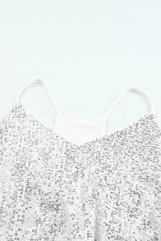 Sequin V-Neck Cami Top - SwagglyLife Home & Fashion