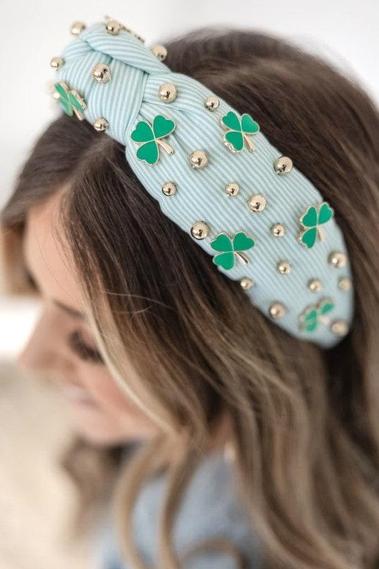 Shamrock Headband with gold beads - SwagglyLife Home & Fashion