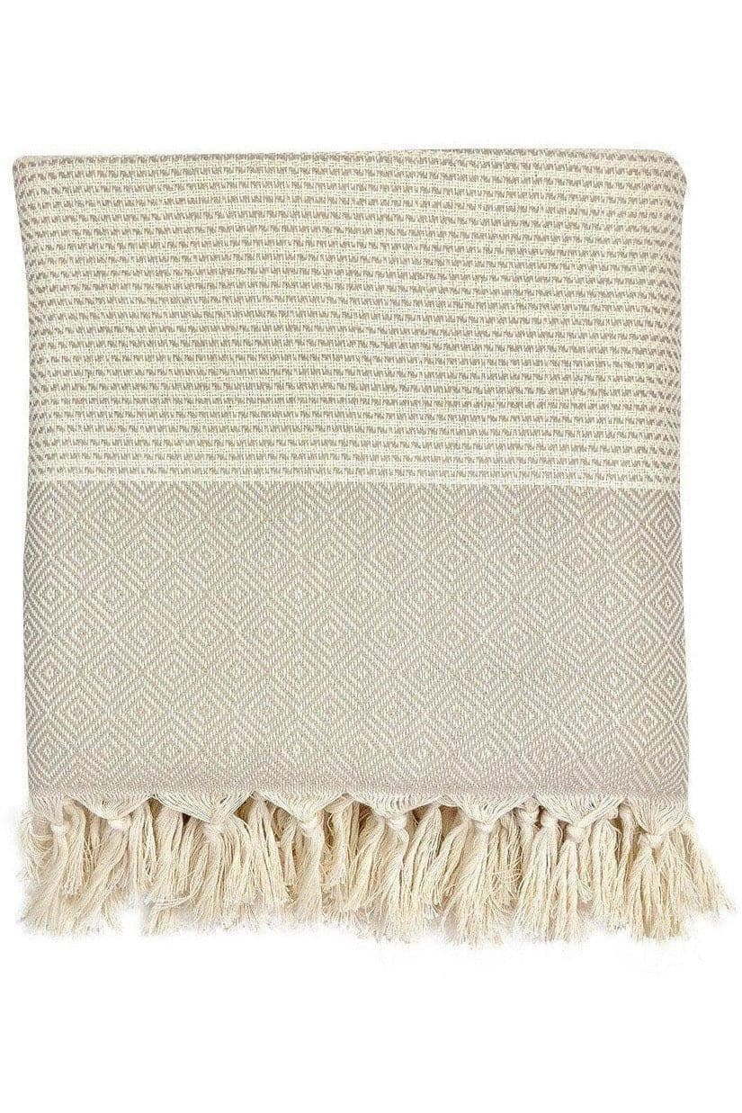 SLATE + SALT Diamond Stripe Turkish Throw - SwagglyLife Home & Fashion