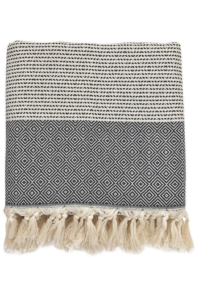 SLATE + SALT Diamond Stripe Turkish Throw - SwagglyLife Home & Fashion