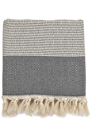 SLATE + SALT Diamond Stripe Turkish Throw - SwagglyLife Home & Fashion