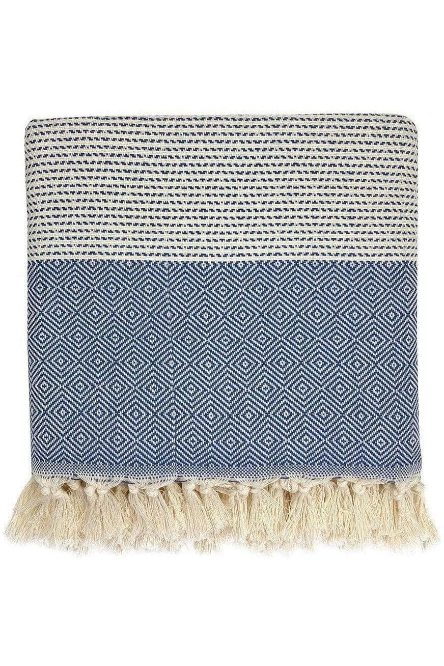 SLATE + SALT Diamond Stripe Turkish Throw - SwagglyLife Home & Fashion