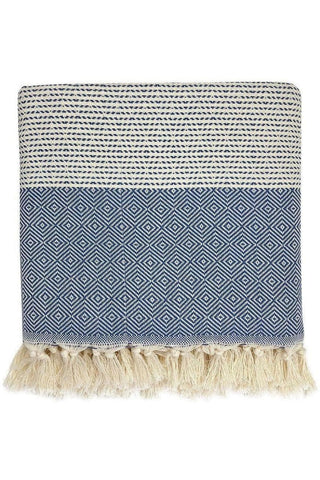 SLATE + SALT Diamond Stripe Turkish Throw - SwagglyLife Home & Fashion