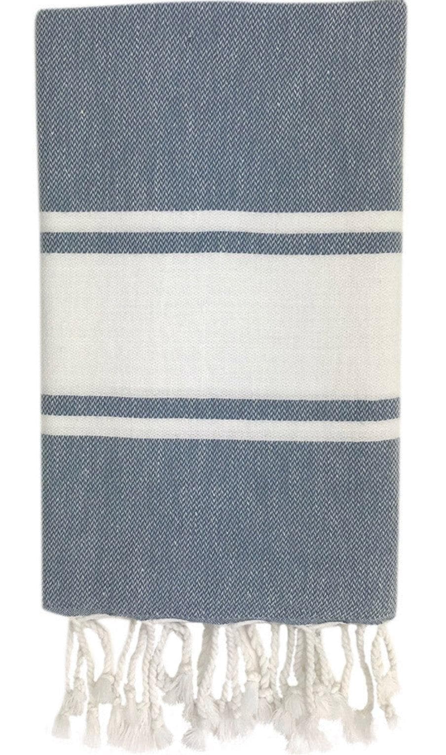 SLATE + SALT Essential Stripe Turkish Hand Towel - SwagglyLife Home & Fashion