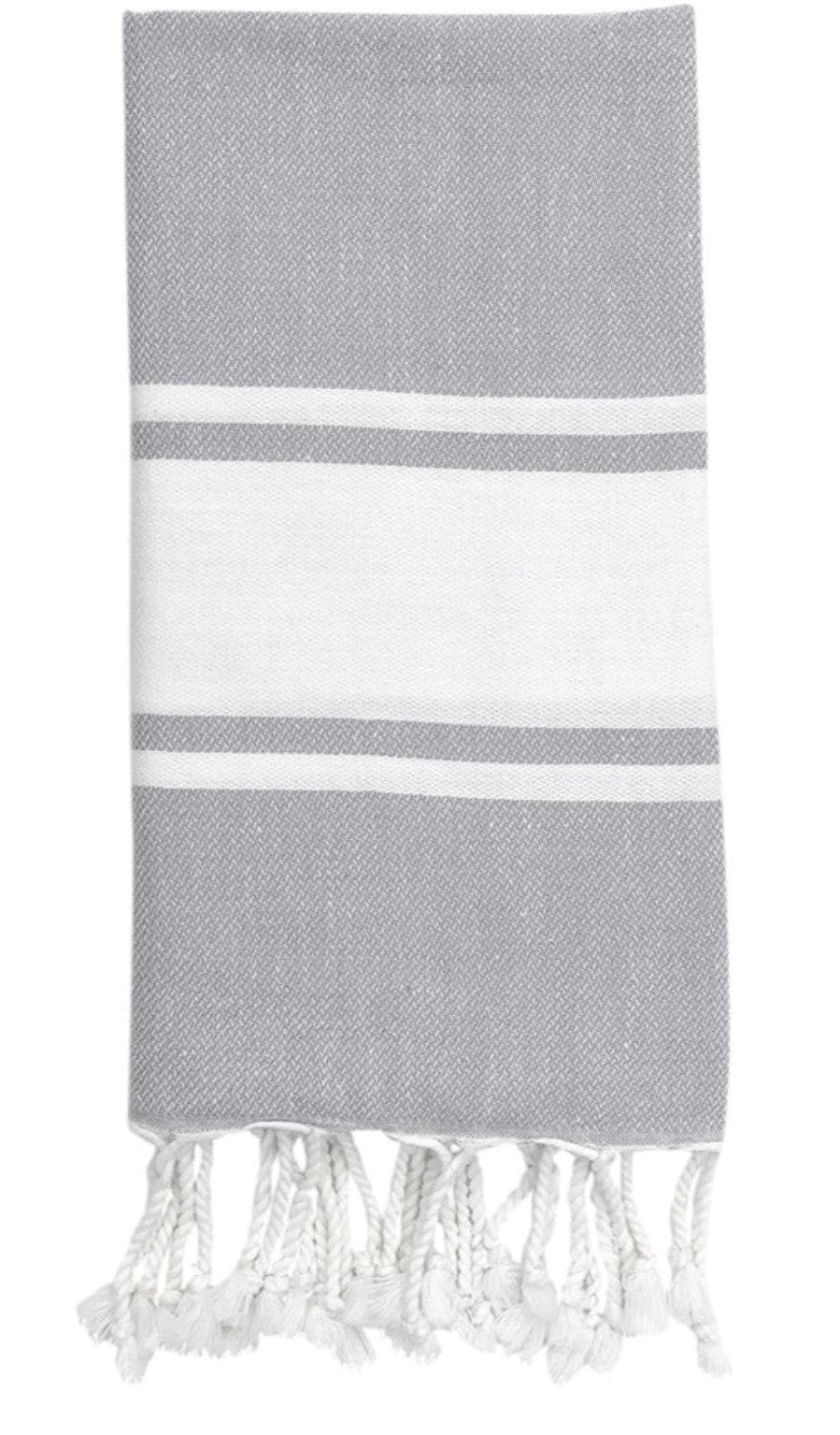 SLATE + SALT Essential Stripe Turkish Hand Towel - SwagglyLife Home & Fashion