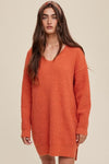 Slouchy V-neck Ribbed Knit Sweater - SwagglyLife Home & Fashion