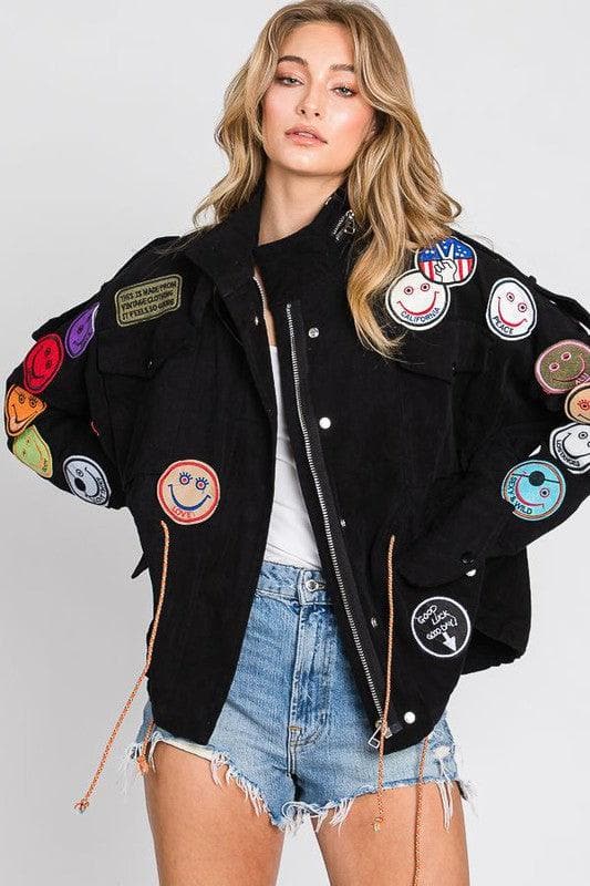 Smile Patch Utility Jackets - SwagglyLife Home & Fashion
