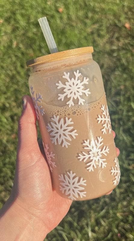Snowflake Glass Can - SwagglyLife Home & Fashion