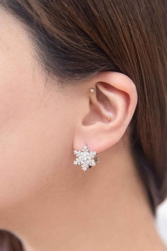 Snowflake Hoop Earrings - SwagglyLife Home & Fashion
