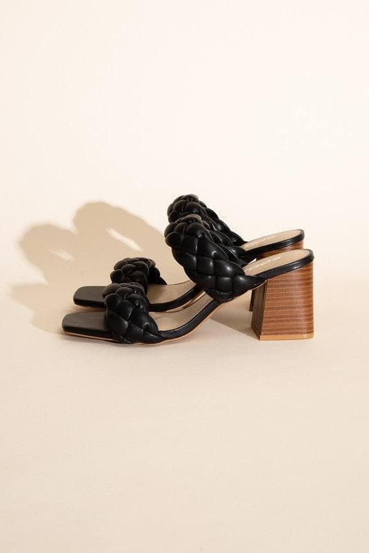 SODA Buggy Braided Strap Mule Heels - SwagglyLife Home & Fashion
