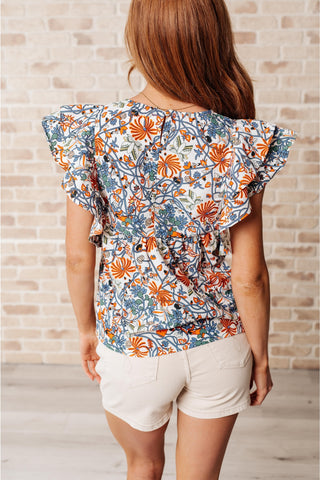 Something Peaceful Flutter Sleeve Blouse - SwagglyLife Home & Fashion