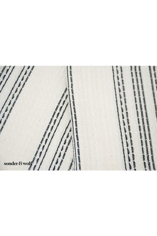 SONDER & WOLF Black & White 3 Stripe | Beach Towel - SwagglyLife Home & Fashion