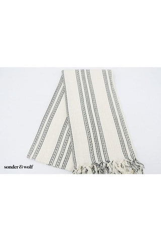 SONDER & WOLF Black & White 3 Stripe | Beach Towel - SwagglyLife Home & Fashion