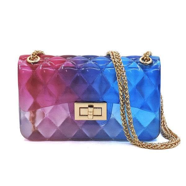 Sophie Quilt Embossed Multi Color Jelly Shoulder Bag - SwagglyLife Home & Fashion