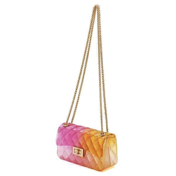 Sophie Quilt Embossed Multi Color Jelly Shoulder Bag - SwagglyLife Home & Fashion