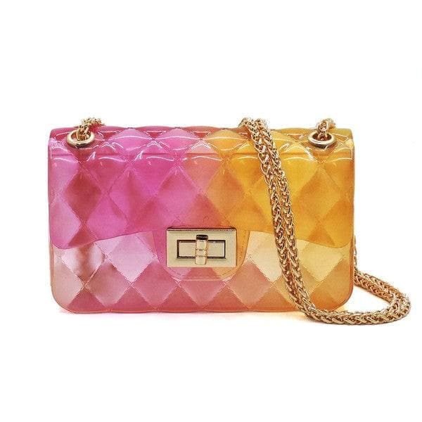 Sophie Quilt Embossed Multi Color Jelly Shoulder Bag - SwagglyLife Home & Fashion