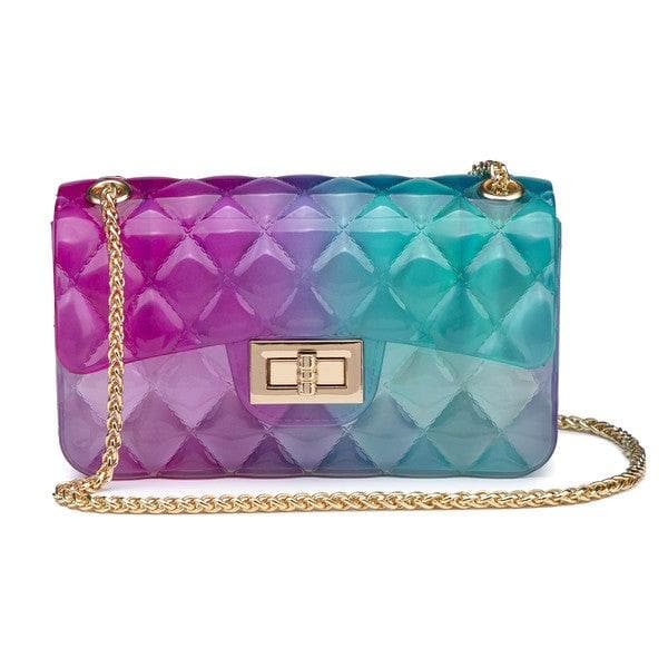 Sophie Quilt Embossed Multi Color Jelly Shoulder Bag - SwagglyLife Home & Fashion