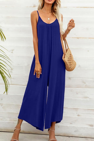 Spaghetti Strap Scoop Neck Jumpsuit - SwagglyLife Home & Fashion