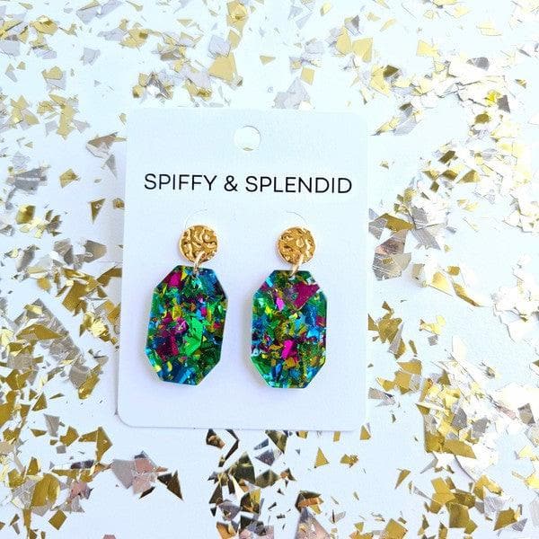 Spiffy and Splendid Lexi - Green Sparkle earrings - SwagglyLife Home & Fashion