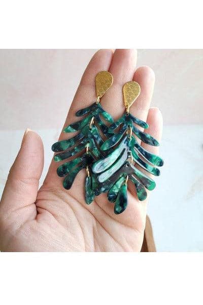 Spiffy & Splendid Palm Earrings - Green - SwagglyLife Home & Fashion