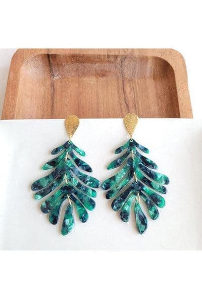 Spiffy & Splendid Palm Earrings - Green - SwagglyLife Home & Fashion