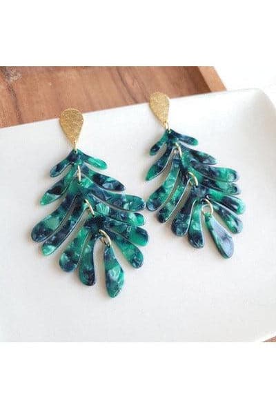 Spiffy & Splendid Palm Earrings - Green - SwagglyLife Home & Fashion