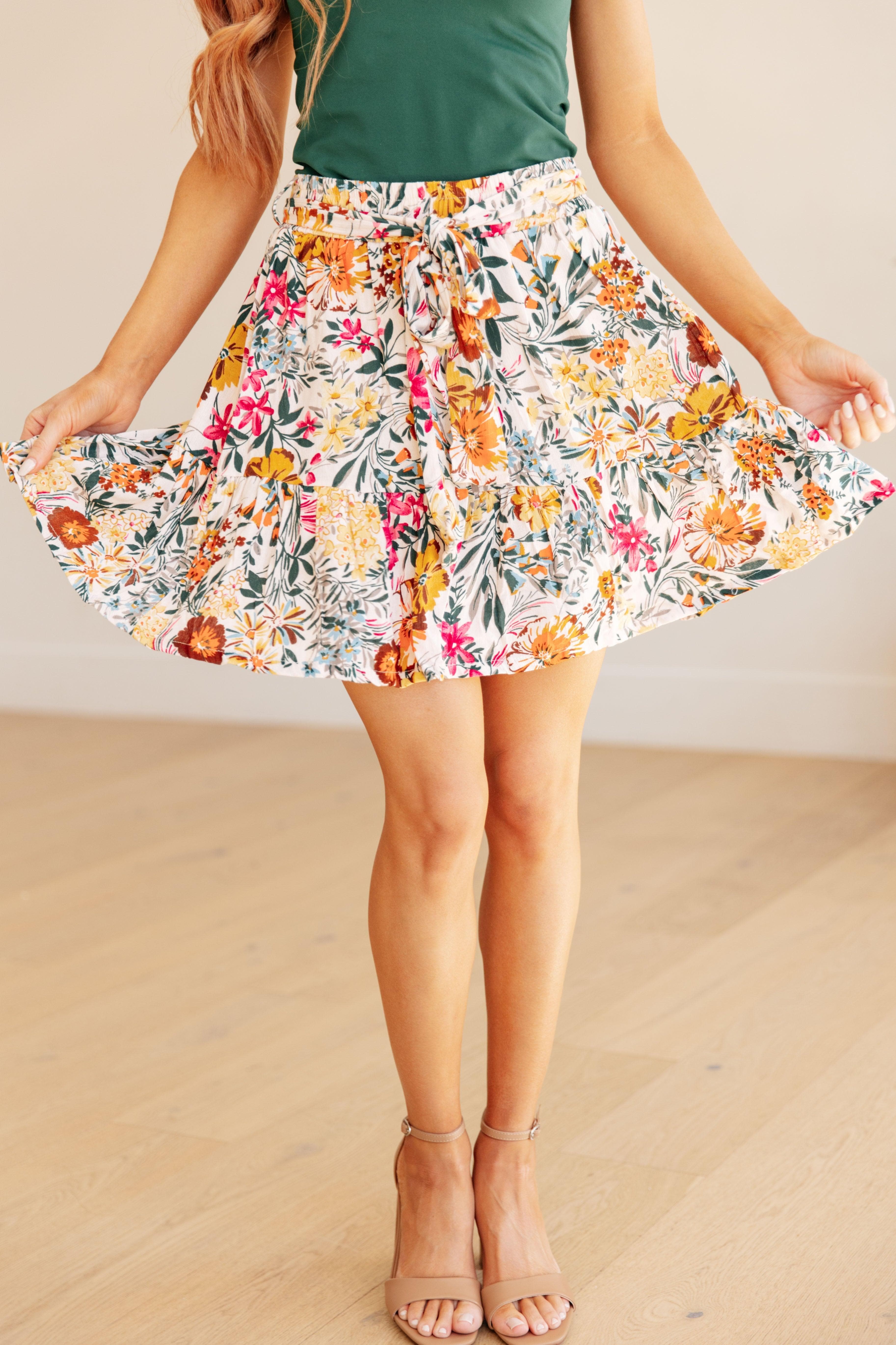 Spring Fields Floral Skirt - SwagglyLife Home & Fashion