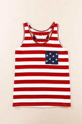 Star and Stripe Scoop Neck Tank - SwagglyLife Home & Fashion