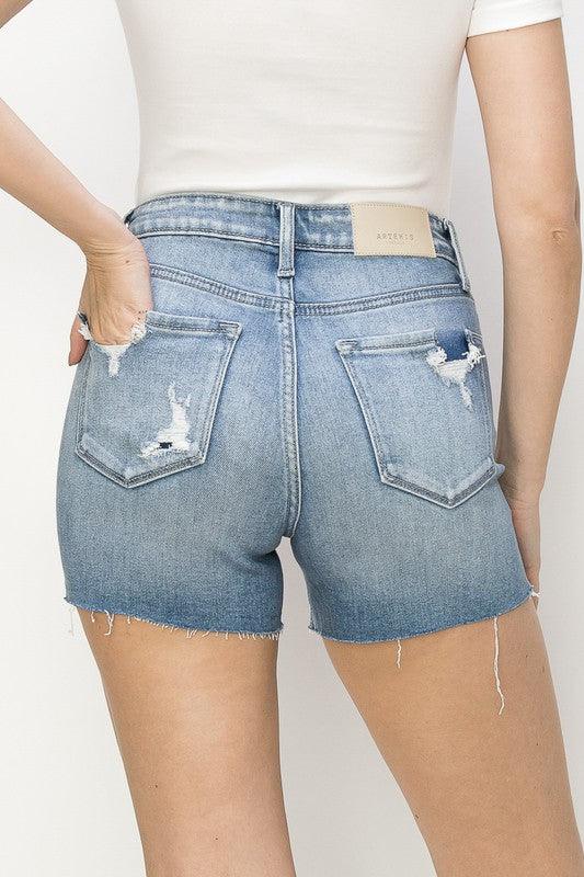 Star Rhinestone High Rise Shorts - SwagglyLife Home & Fashion