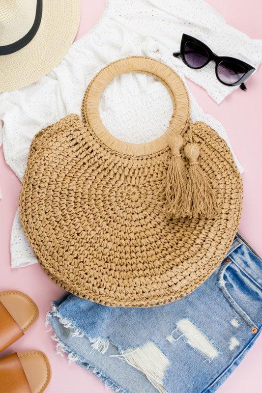 Straw Tassel O-Ring Tote - SwagglyLife Home & Fashion